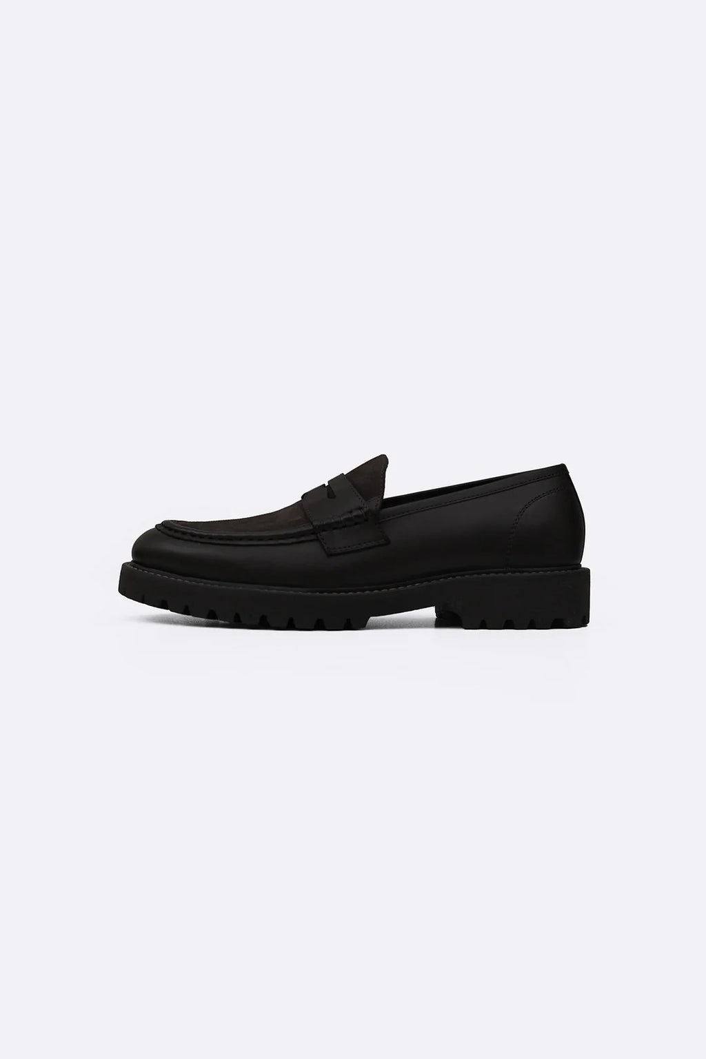 LEATHER & SUEDE PENNY LOAFERS