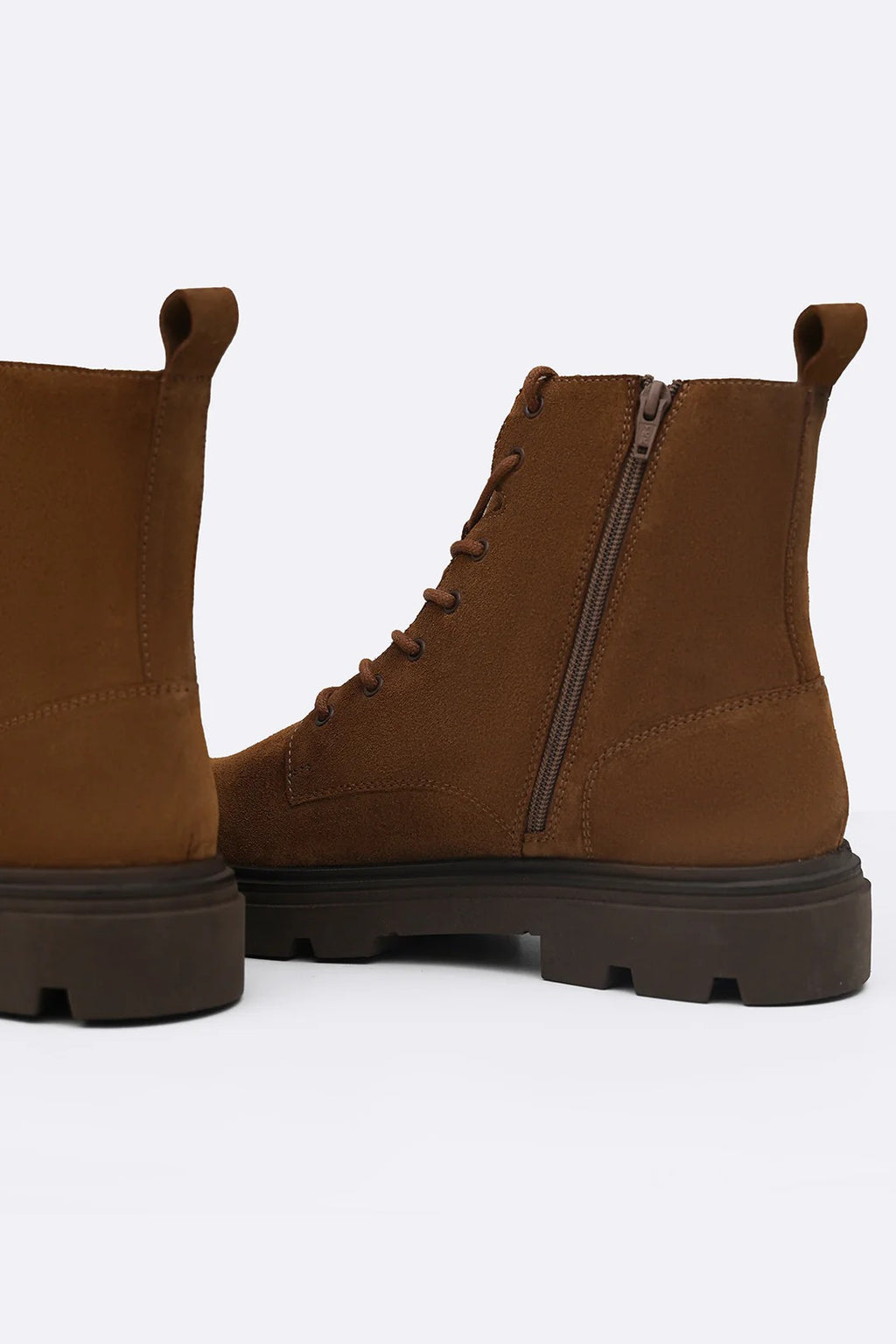 CHUNKY LEATHER BIKER BOOTS