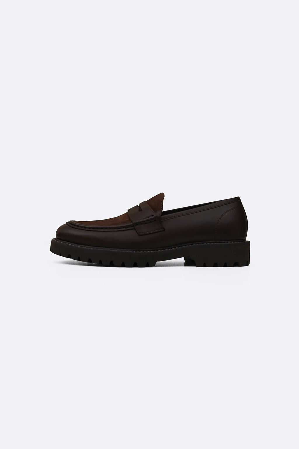 LEATHER & SUEDE PENNY LOAFERS