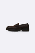 LEATHER & SUEDE PENNY LOAFERS